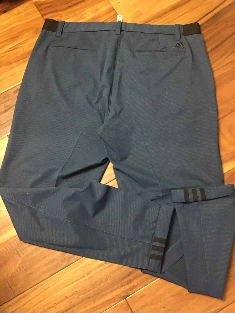 adidas Pin Roll Golf Pants Blue Stripe Size 34/32